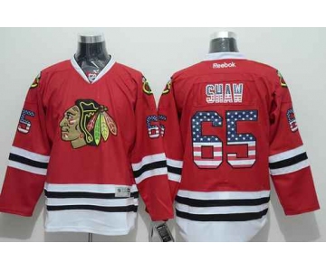 Chicago Blackhawks #65 Andrew Shaw USA Flag Fashion Red Jersey