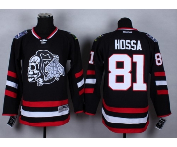 Chicago Blackhawks #81 Marian Hossa 2014 Stadium Series Black With Black Skulls Jersey