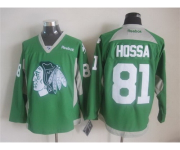Chicago Blackhawks #81 Marian Hossa 2014 Training Green Jersey