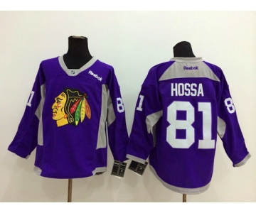 Chicago Blackhawks #81 Marian Hossa 2014 Training Purple Jersey