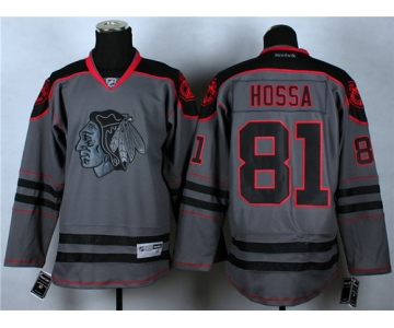 Chicago Blackhawks #81 Marian Hossa Charcoal Gray Jersey