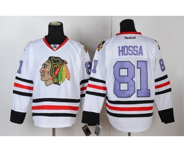 Chicago Blackhawks #81 Marian Hossa White With Purple Jersey