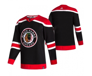 Chicago Blackhawks Blank Black Men's Adidas 2020-21 Reverse Retro Alternate NHL Jersey