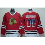 Men's Chicago Blackhawks #00 Clark Griswold USA Flag Fashion Red Jersey