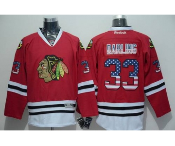 Men's Chicago Blackhawks #00 Scott Darling USA Flag Fashion Red Jersey