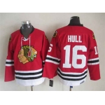 Men's Chicago Blackhawks #16 Bobby Hull 1957-58 Red CCM Vintage Throwback Jersey