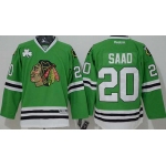 Men's Chicago Blackhawks #20 Brandon Saad Green Jersey