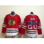 Men's Chicago Blackhawks #20 Brandon Saad USA Flag Fashion Red Jersey