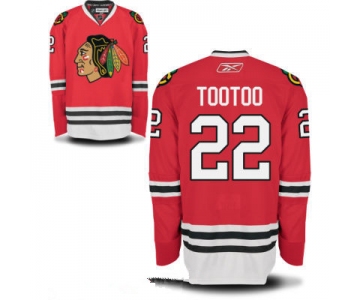 Mens Chicago Blackhawks #22 Jordin Tootoo Red Home Hockey Stitched NHL Jersey
