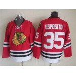 Men's Chicago Blackhawks #35 Tony Esposito 1957-58 Red Vintage Jersey