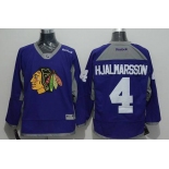 Men's Chicago Blackhawks #4 Niklas Hjalmarsson 2014 Purple Practice Jersey