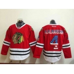 Men's Chicago Blackhawks #4 Niklas Hjalmarsson USA Flag Fashion Red Jersey
