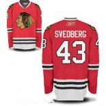 Mens Chicago Blackhawks #43 Viktor Svedberg Red Home Hockey Stitched NHL Jersey