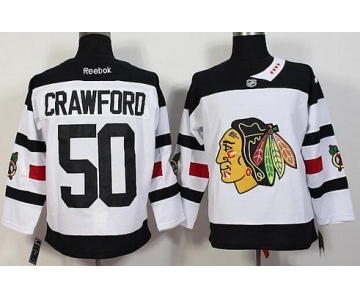 Men's Chicago Blackhawks #50 Corey Crawford Reebok White 2016 Stadium Series Premier Jersey