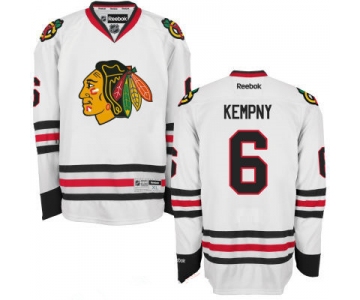 Mens Chicago Blackhawks #6 Michal Kempny White Hockey Stitched NHL Jersey