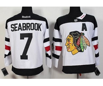 Men's Chicago Blackhawks #7 Brent Seabrook Reebok White 2016 Stadium Series Premier Jersey
