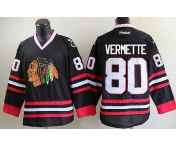 Men's Chicago Blackhawks #80 Antoine Vermette  Black Jersey