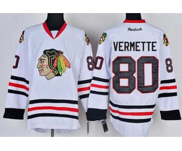 Men's Chicago Blackhawks #80 Antoine Vermette White Jersey
