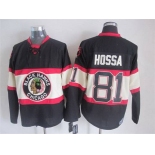 Men's Chicago Blackhawks #81 Marian Hossa Black Third CCM Vintage Throwback Jersey
