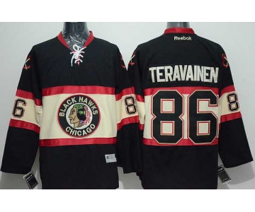 Men's Chicago Blackhawks #86 Teuvo Teravainen Black Third Jersey