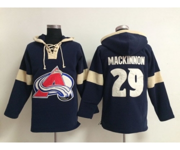 2014 Old Time Hockey Colorado Avalanche #29 Nathan MacKinnon Navy Blue Hoodie