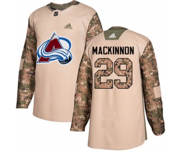 Adidas Avalanche #29 Nathan MacKinnon Camo Authentic 2017 Veterans Day Stitched Youth NHL Jersey