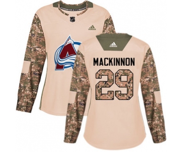 Adidas Colorado Avalanche #29 Nathan MacKinnon Camo Authentic 2017 Veterans Day Women's Stitched NHL Jersey