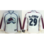 Colorado Avalanche #29 Nathan MacKinnon White Kids Jersey