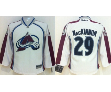 Colorado Avalanche #29 Nathan MacKinnon White Kids Jersey