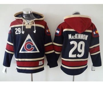 Men's Colorado Avalanche #29 Nathan MacKinnon Old Time Hockey 2015 Navy Blue Hoodie