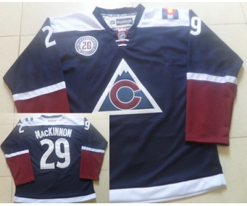 Men's Colorado Avalanche #29 Nathan MacKinnon Reebok Navy Blue 20th Alternate Premier Jersey