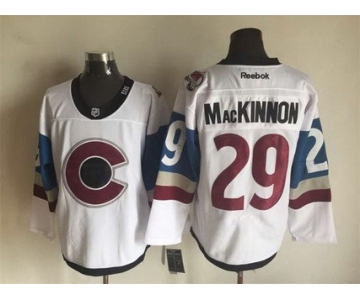 Men's Colorado Avalanche #29 Nathan MacKinnon Reebok White 2016 Stadium Series Hockey Jersey