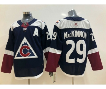 New AD Men's Colorado Avalanche #29 Nathan MacKinnon Hockey Dark Blue Jersey