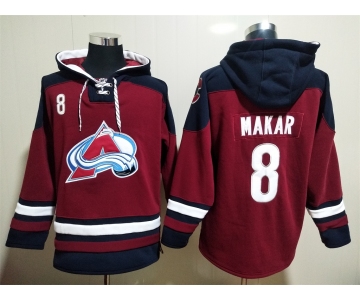 Men's Colorado Avalanche #8 Cale Makar NEW Dark Red Stitched Hoodie