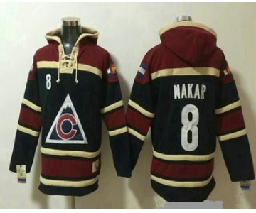 Men's Colorado Avalanche #8 Cale Makar NEW Navy Blue Pocket Stitched NHL Pullover Hoodie