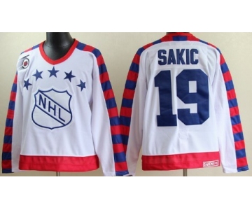 NHL 1992 All-Star #19 Joe Sakic White 75TH Throwback CCM Jersey