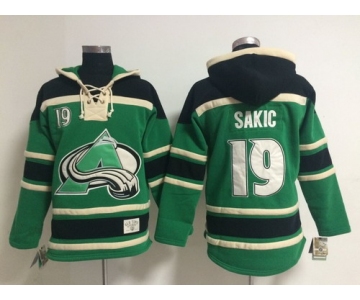 Old Time Hockey Colorado Avalanche #19 Joe Sakic Green Hoodie