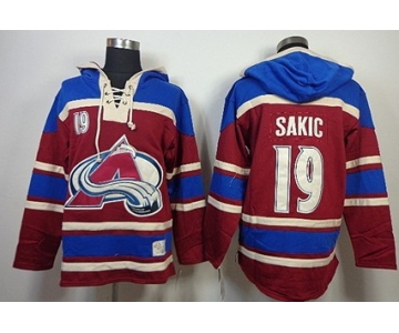 Old Time Hockey Colorado Avalanche #19 Joe Sakic Red Hoodie