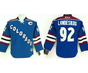 Colorado Avalanche #92 Gabriel Landeskog Blue Third Kids Jersey