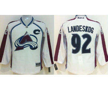 Colorado Avalanche #92 Gabriel Landeskog White Kids Jersey