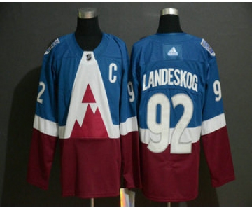 Men's Colorado Avalanche #92 Gabriel Landeskog Blue 2020 Stadium Series Adidas Stitched NHL Jersey