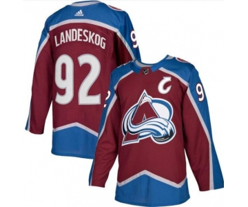 Men's Colorado Avalanche #92 Gabriel Landeskog Burgundy With C Patch Stitched Jersey