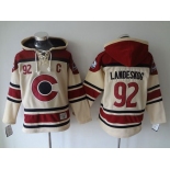 Men's Colorado Avalanche #92 Gabriel Landeskog Old Time Hockey Cream Hoodie
