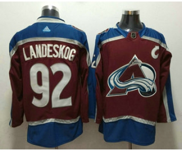 Men's Colorado Avalanche #92 Gabriel Landeskog Red With C Patch 2017-2018 Hockey Stitched NHL Jersey