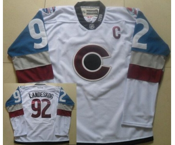 Men's Colorado Avalanche #92 Gabriel Landeskog Reebok White 2016 Stadium Series Hockey Jersey