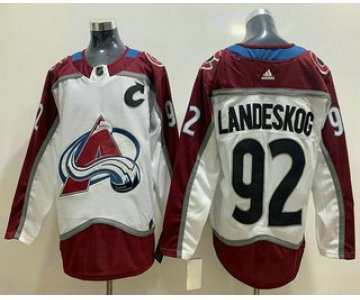 Men's Colorado Avalanche #92 Gabriel Landeskog White Adidas Stitched NHL Jersey