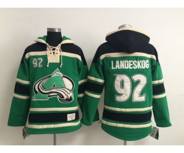 Old Time Hockey Colorado Avalanche #92 Gabriel Landeskog Green Hoodie