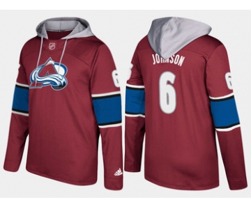 Adidas Colorado Avalanche 6 Erik Johnson Name And Number Burgundy Hoodie
