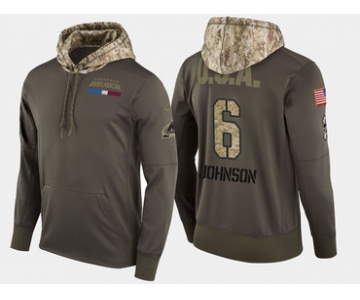 Nike Colorado Avalanche 6 Erik Johnson Olive Salute To Service Pullover Hoodie