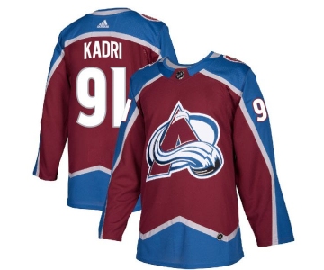 Men's Colorado Avalanche #91 Nazem Kadri Adidas Authentic Burgundy Home Jersey